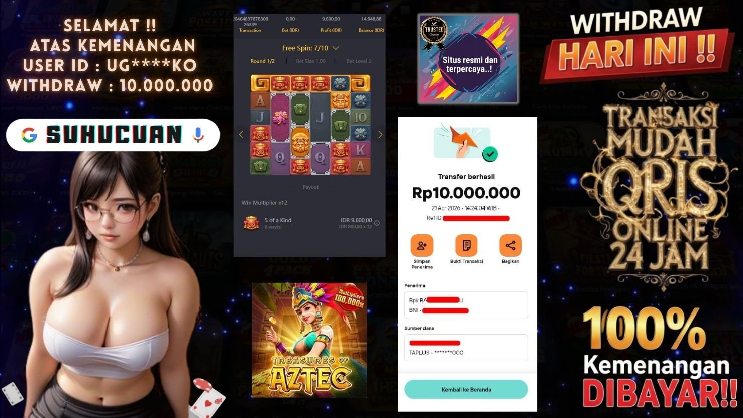 SUHUCUAN JACKPOT SLOT TREASURES OF AZTEC
